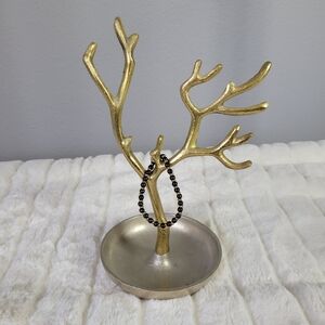 VANESSA MOONEY // black & brass bead stretch bracelet